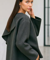 Casaco Feminino Tricot Oversized Lã Batida Inverno | Poli